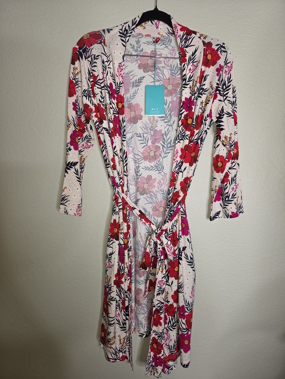 Posh Peanut NEW Maternity Robe Bamboo Floral Small